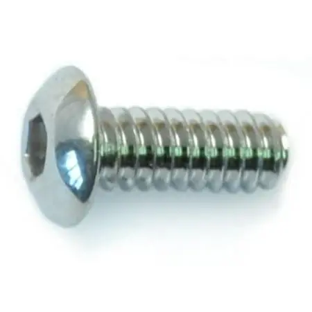 10-24 X 1/2 Polished 18-8 Stainless Button Head Socket Cap Screws (10 Pcs.)
