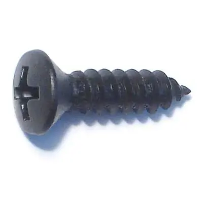  10 X 3/4 Black Steel Phillips Oval Head Sheet Metal Screws (15 Pcs.)