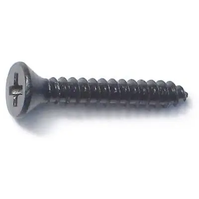 4 X 3/4 Black Steel Phillips Flat Head Sheet Metal Screws (35 Pcs.)