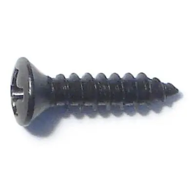 4 X 1/2 Black Steel Phillips Oval Head Sheet Metal Screws (35 Pcs.)