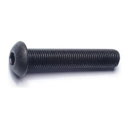 3/8 -24 X 2 Plain Steel Fine Thread Button Head Socket Cap Screws (3 Pcs.)