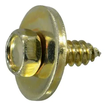 6.3mm X 22mm X 18mm Zinc Plated Steel Hex Washer Auto Screws (8 Pcs.)