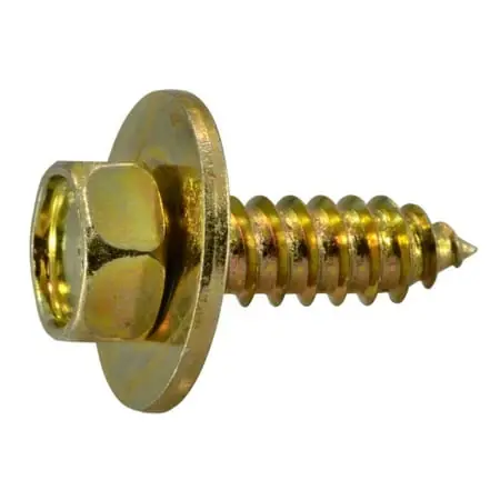 6.3mm X 18mm X 20mm Zinc Plated Steel Hex Washer Auto Screws (6 Pcs.)
