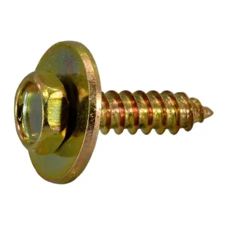  10 X 3/4 Zinc Plated Steel Hex Washer Head Sheet Metal Screws (10 Pcs.)