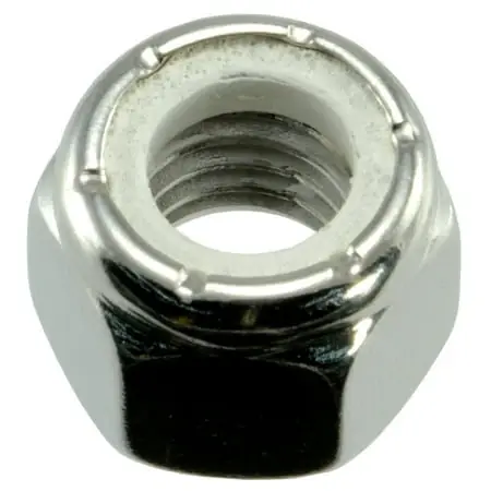 3/8 -16 Polished 18-8 Stainless Nylon Insert Lock Nuts (5 Pcs.)