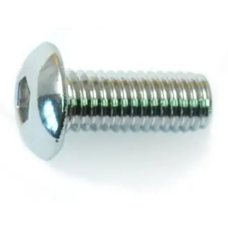 10-32 X 1/2 Polished 18-8 Stainless Button Head Socket Cap Screws (10 Pcs.)