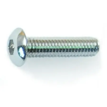 10-32 X 3/4 Polished 18-8 Stainless Button Head Socket Cap Screws (8 Pcs.)