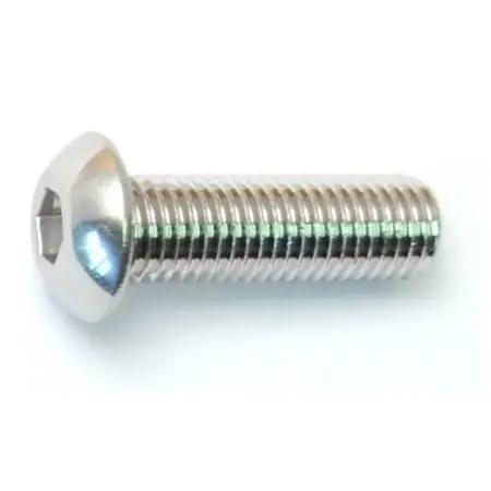 5/16 -24 X 1 Polished 18-8 Stainless Button Head Socket Cap Screws (5 Pcs.)