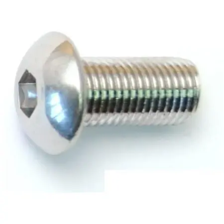3/8 -24 X 3/4 Polished 18-8 Stainless Button Head Socket Cap Screws (6 Pcs.)