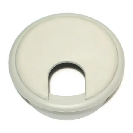 2" Gray Nylon Plastic Desk Grommets With Caps - 1-3/4" Diameter