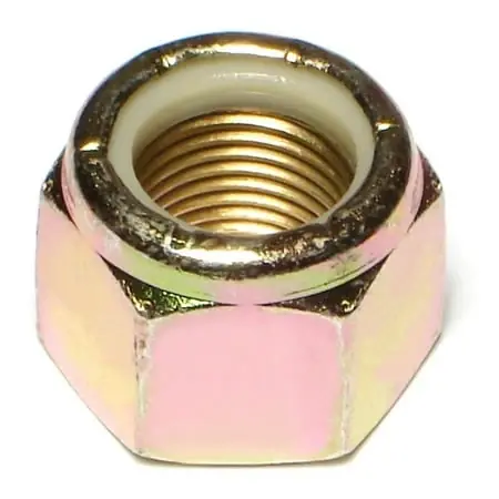 3/4-10 Yellow Zinc Grade 8 Steel Coarse Thread Lock Nuts - 2 Inch Length