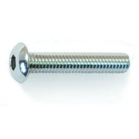 10-32 X 1 Polished 18-8 Stainless Button Head Socket Cap Screws (6 Pcs.)