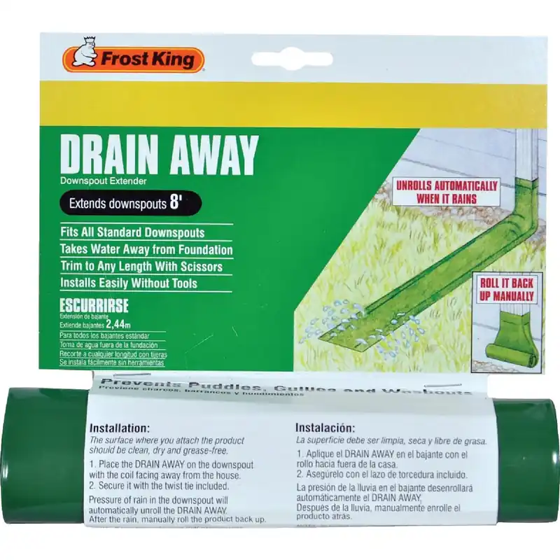 Manual Downspout Extender, Green, 8-ft. X 7-in.