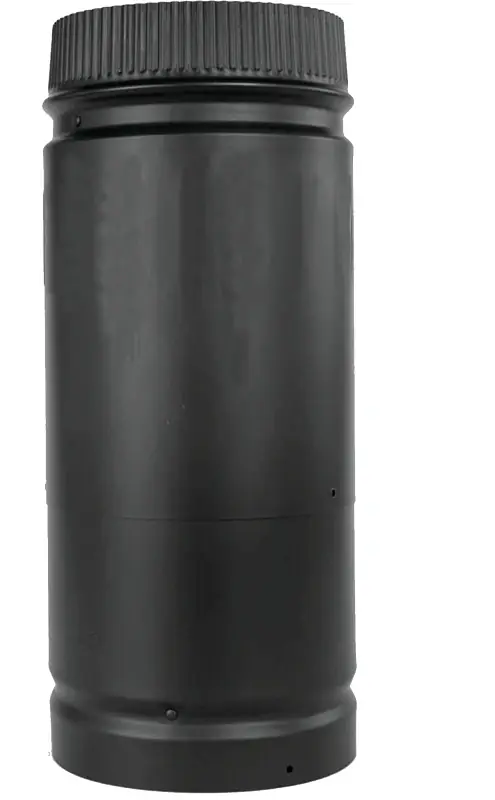 Double Wall Stove Pipe, Adjusts 12-18-in., Matte Black, 6-in.