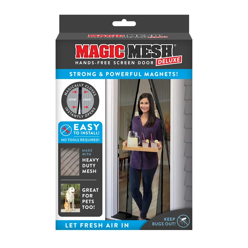 Magic Mesh 83 In. H X 39 In. W Black Mesh Hands-free Magnetic Screen Door