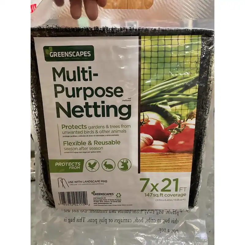 21 Ft. L X 7 Ft. W Black Garden Netting For Plant Protection