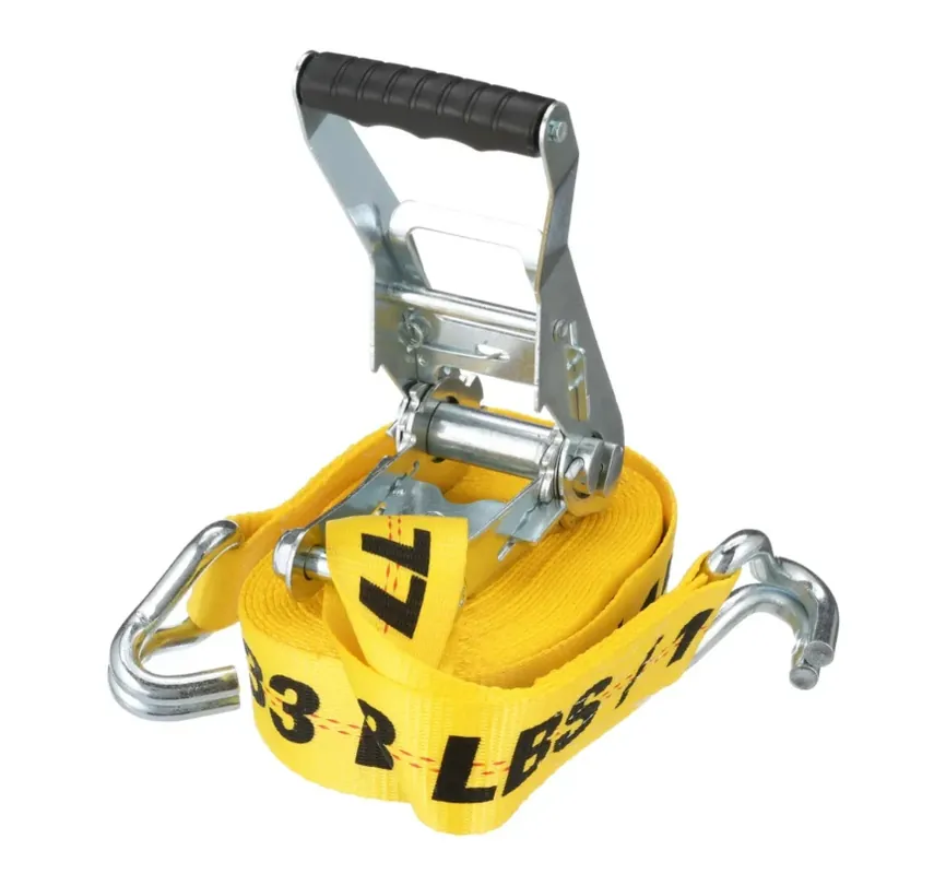 2 In. W X 27 Ft. L Yellow Tie Down W/ratchet 3333 Lb 1 Pk