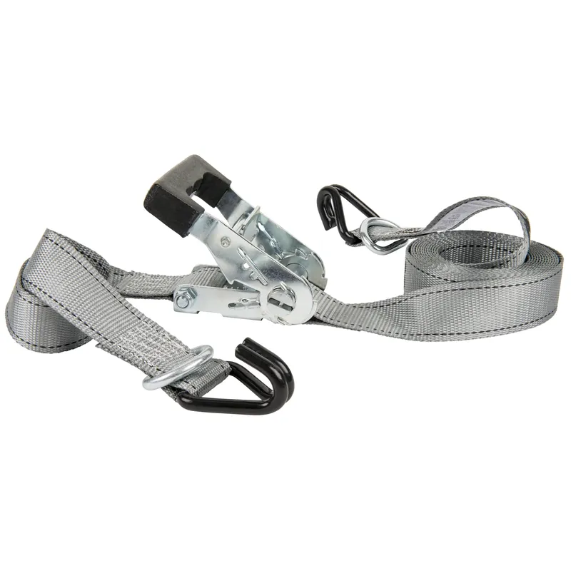1.5 In. W X 14 Ft. L Gray Tie Down W/ratchet 1000 Lb 1 Pk