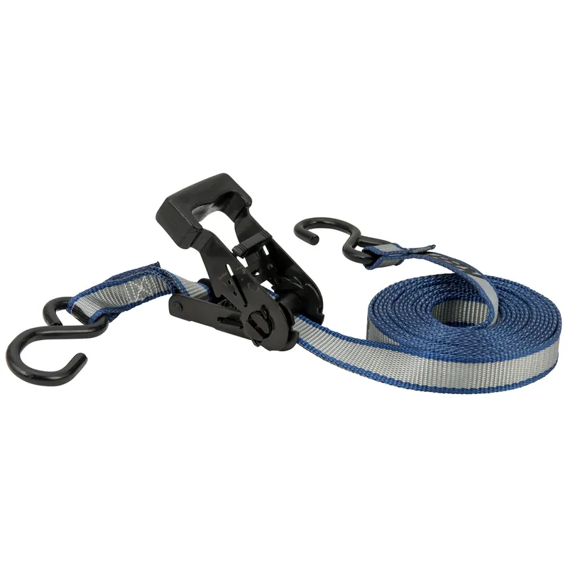 1 In. W X 14 Ft. L Gray Ratchet Tie Down Strap 500 Lb 1 Pk