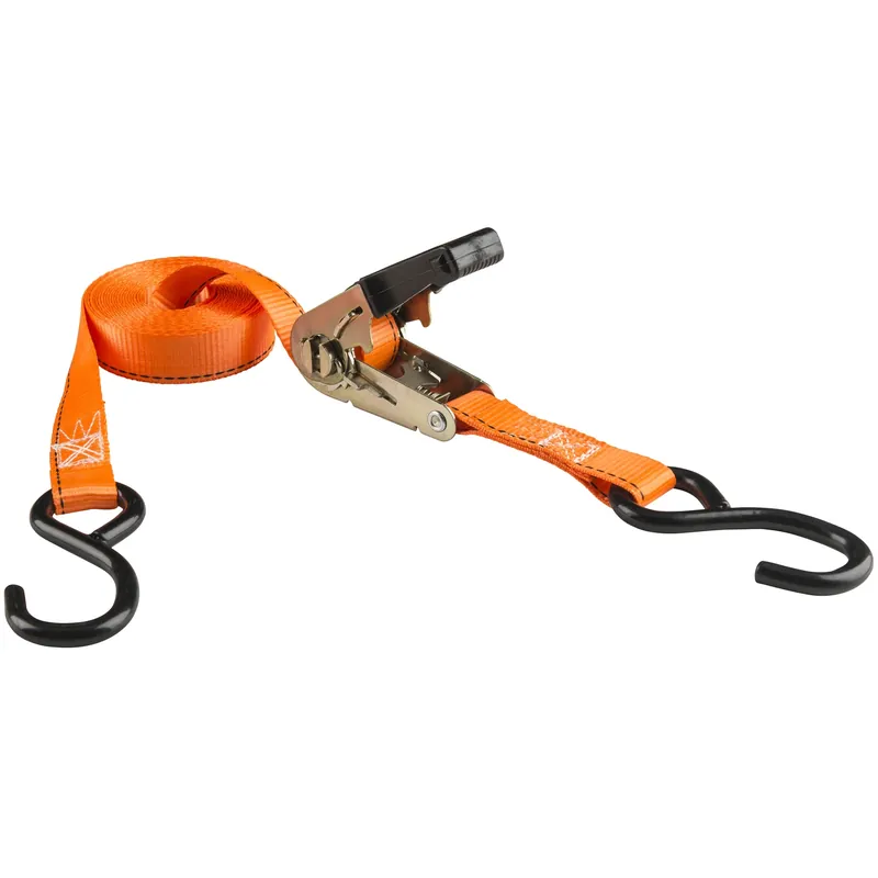 1 In. W X 15 Ft. L Orange Tie Down W/ratchet 500 Lb 2 Pk