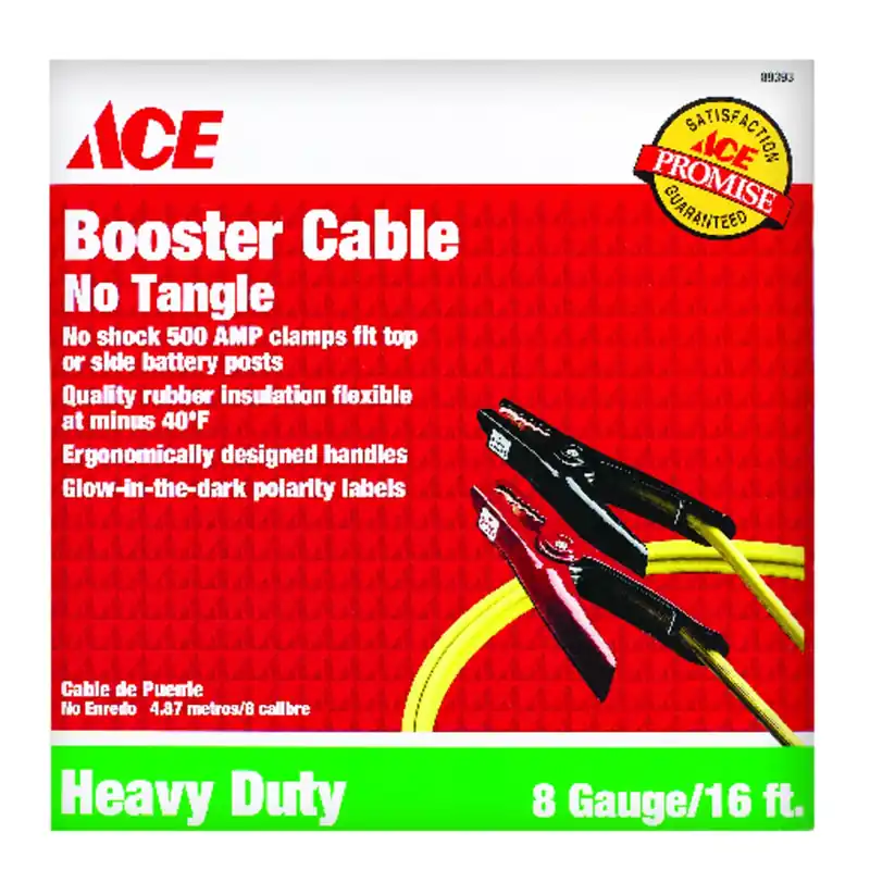 16 Ft. 8 Ga. Booster Cable With 275 Amps And Glow In The Dark Handles