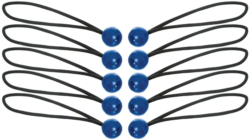 Black/blue Bungee Ball Cord 12 In. L X 0.1565 In. 10 Pk
