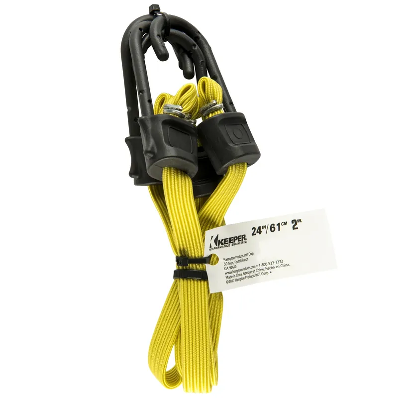 Yellow Flat Bungee Cord 24 In. L X 0.315 In. 2 Pk