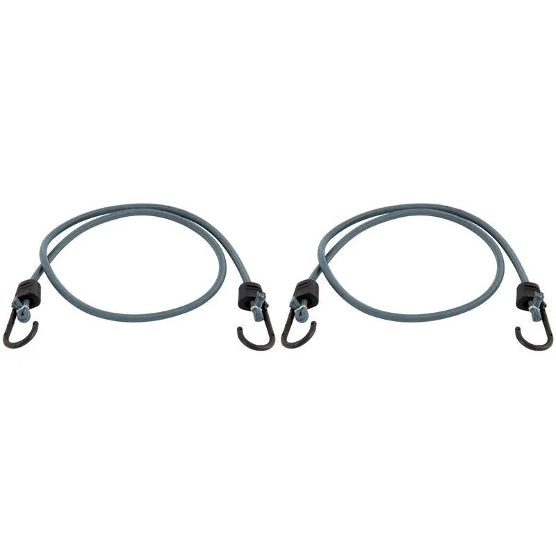 Black/gray Bungee Cord 48 In. L X 0.315 In. 2 Pk