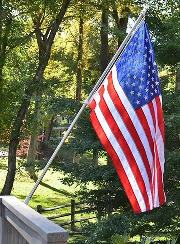 6‘ Nylon Us Flag Kit With Aluminum Pole And Mounting Hardware