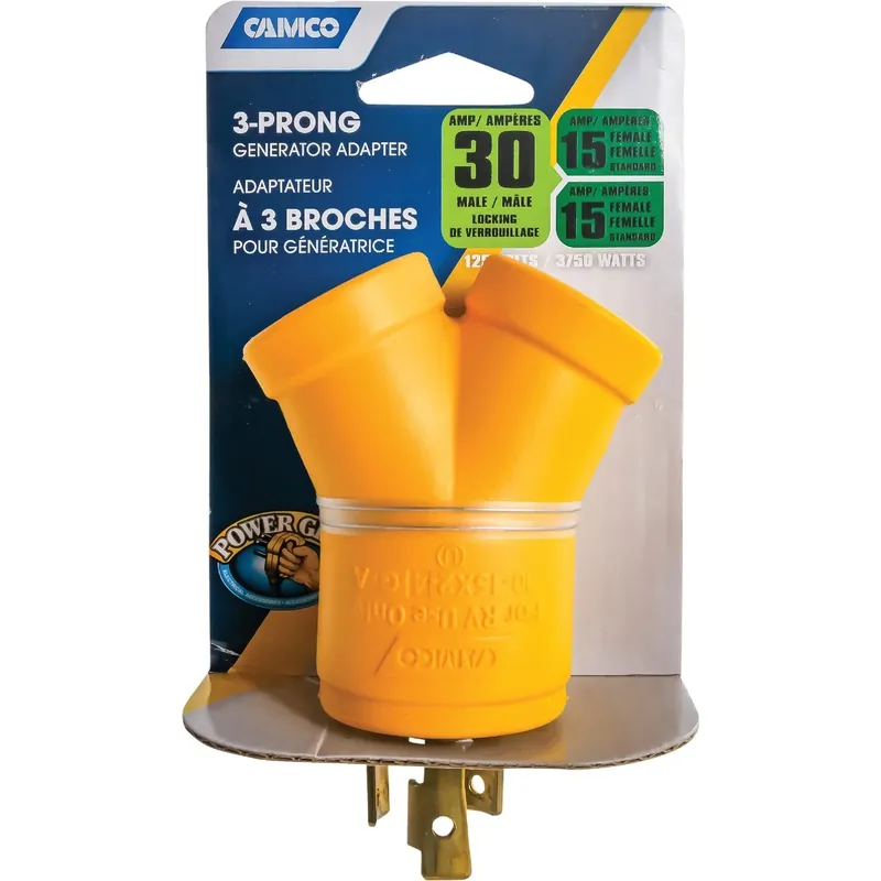 30 Amps Rv Generator Outlet Adapter 3 Prong 1 Pk