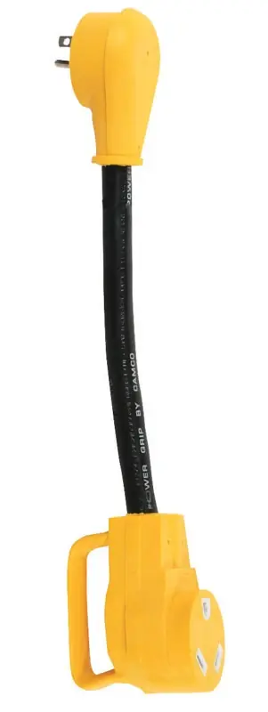 Power Grip 12 In. 30 Amps Rv Electrical Dogbone Adapter 15-30a 1 Pk