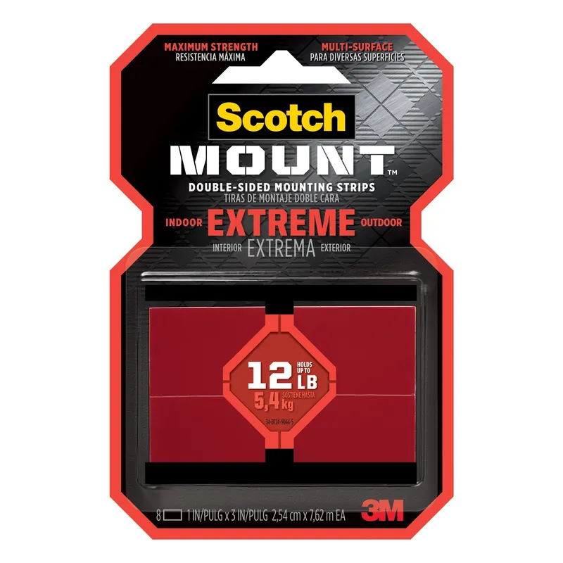 Scotch-mount 3 In. L X 1 In. W Double-sided Mounting Strips