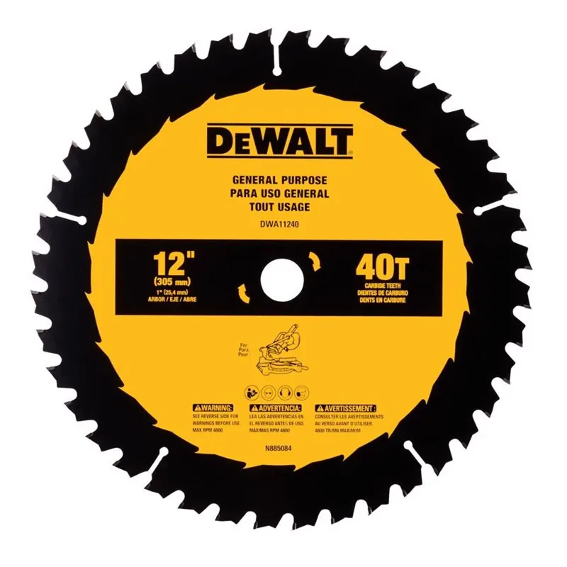 12 In. D X 1 In. Carbide Tipped Circular Saw Blade 40 Teeth 1 Pk