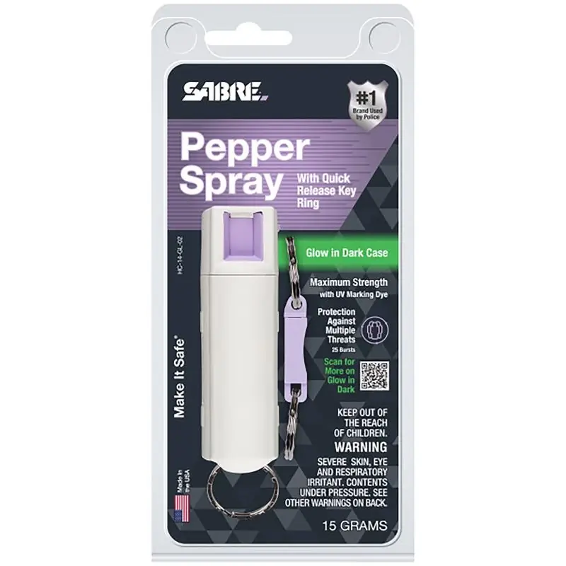 White Plastic Pepper Spray - 0.54 Oz, 10 Ft Spray Distance, Model Hc-14-gl-02