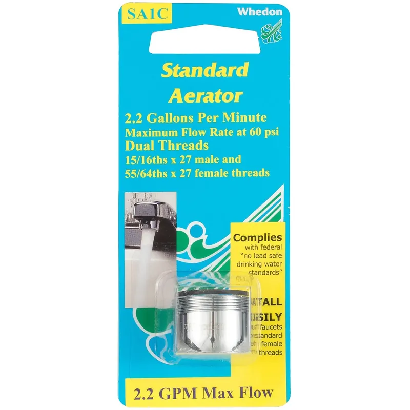 Faucet Aerator, Dual-thread, Chrome-plated Brass