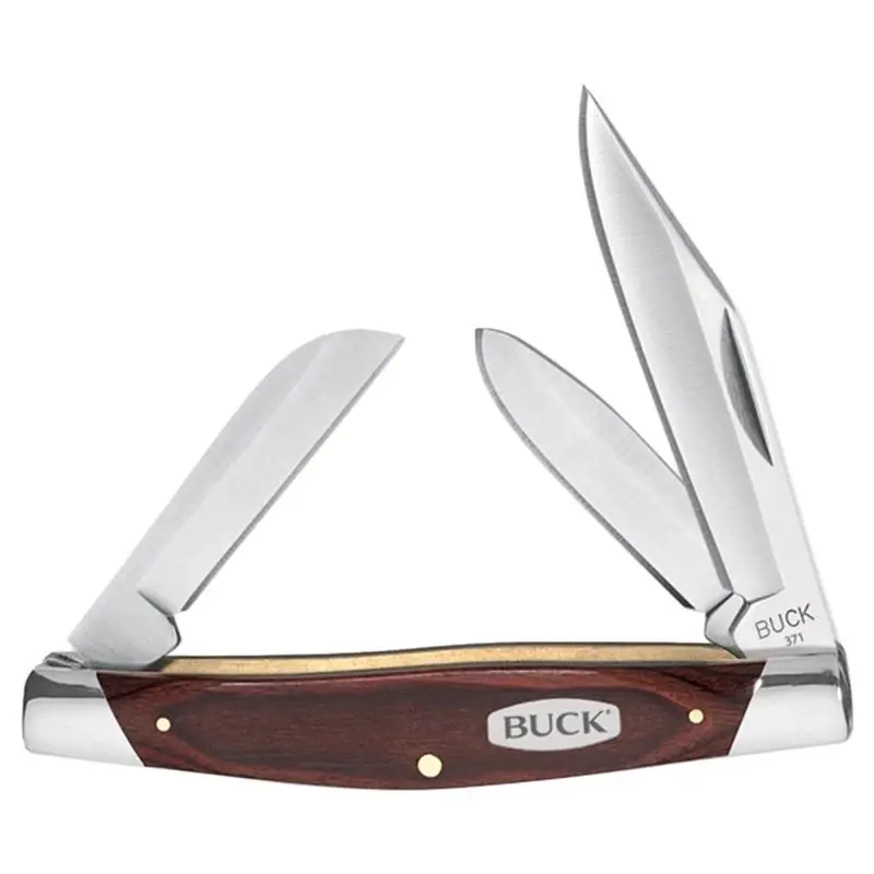 0371brs Stockman Pocket Knife With Woodgrain Handle And 3.88 In. Blade