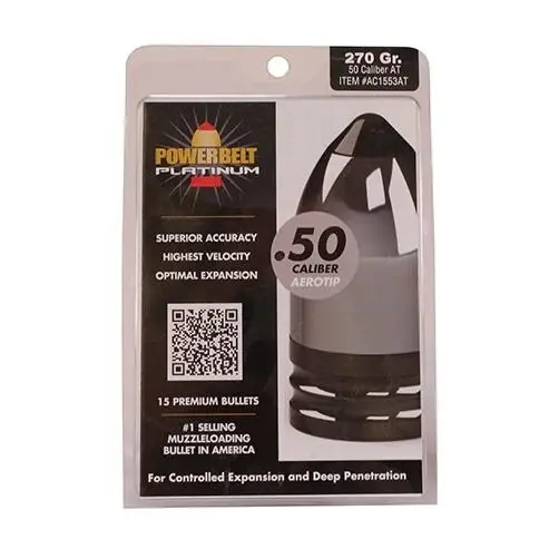 Platinum Aerotip 50 Caliber Bullets - 270 Grain, 15 Rounds