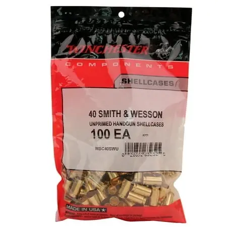 Winchester Bulk Brass Unprimed Handgun Shellcase Metallic Components For Pistols - .40 S&w