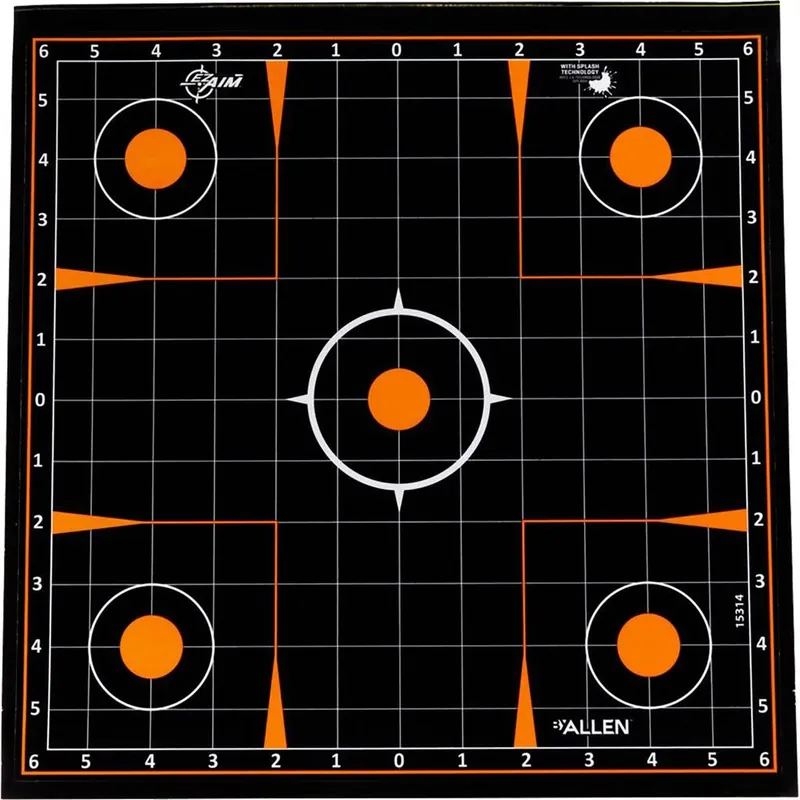 Ez See Grid Target, Adhesive, Black, 12-in., 5-pk.