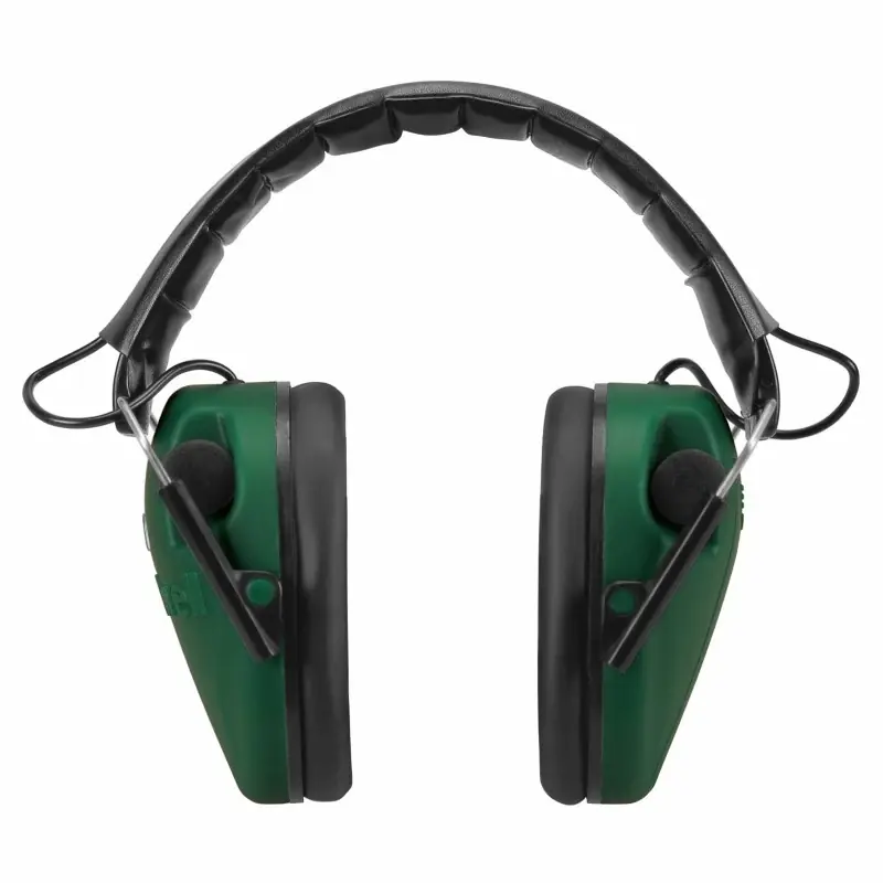 E-max Low Profile Electronic Hearing Protection Muffs - 23 Nrr, Green