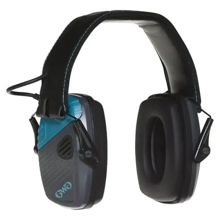 Girls With Guns Shield Low-profile Electronic Earmuffs, 24 Decibel Nrr, Gray/teal/black
