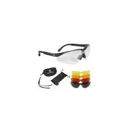 T-85 Black Frame Shooting Glasses Kit With 5 Interchangeable Lenses