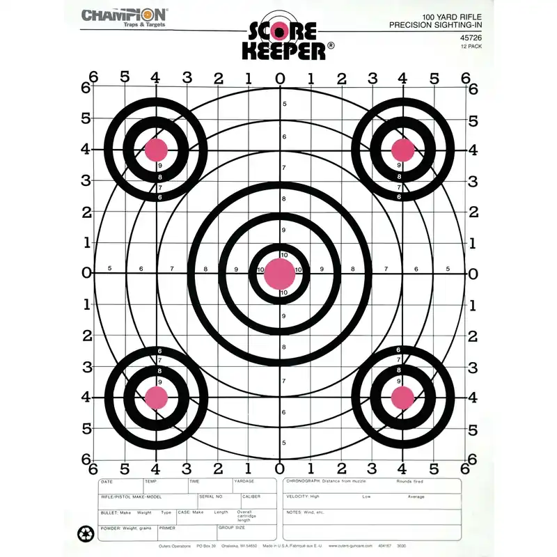 Sight-in Target 12 Pk