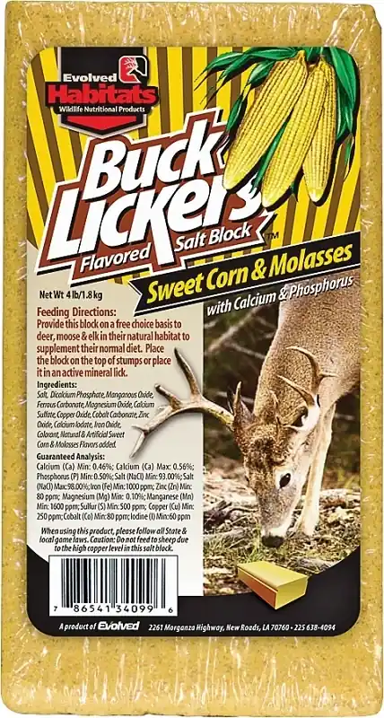 Buck Lickers Evo34099 Mineral Block, Sweet Corn Flavor, 4 Lb