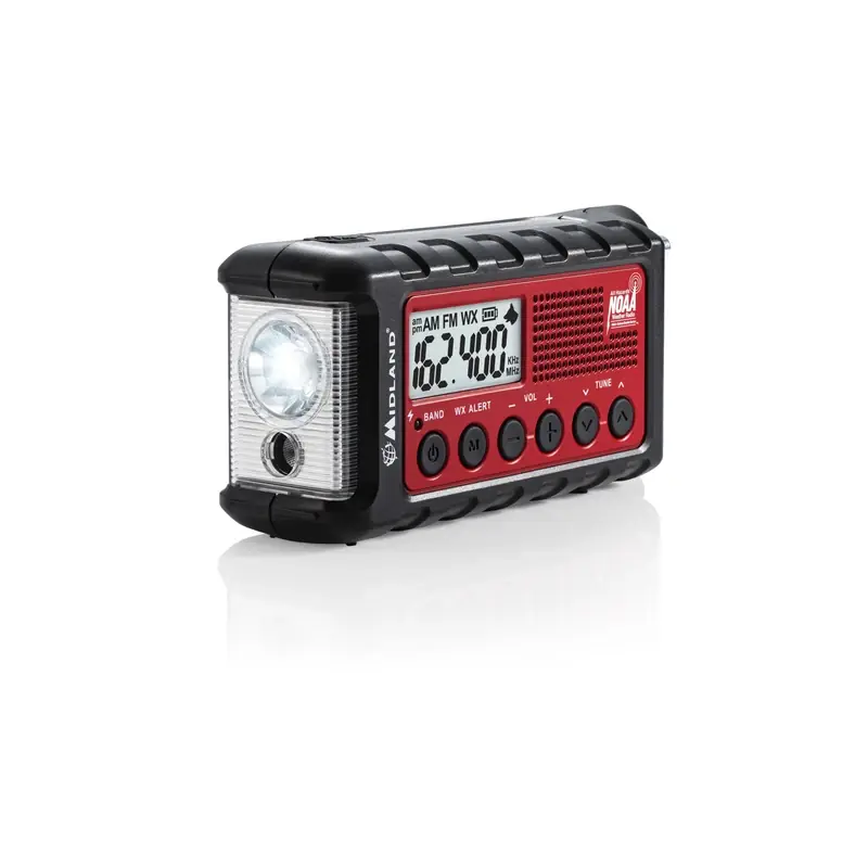 Er310 Emergency Solar Hand Crank Am/fm Digital Weather Radio With Flashlight