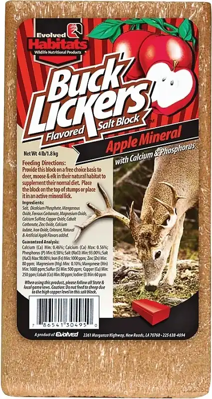 Buck Lickers 4 Lb. Apple Flavored Mineral Block With Calcium & Phosphorous