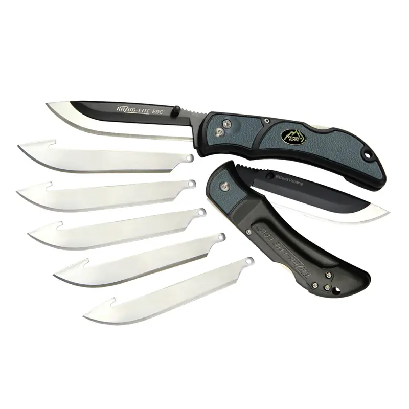 Razor-lite Edc Folding Knife 3-1/2 In. With 6 Replacement Blades, Gray