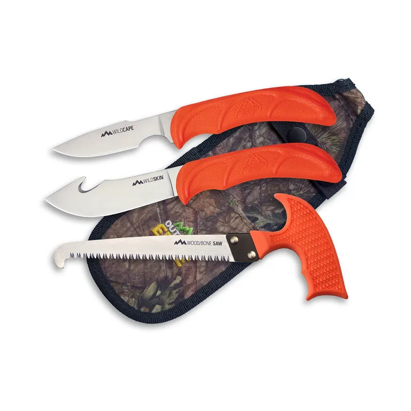 Wild Guide 3-piece Hunting Combo With 8.5 In. Knife, Saw, And Sheath