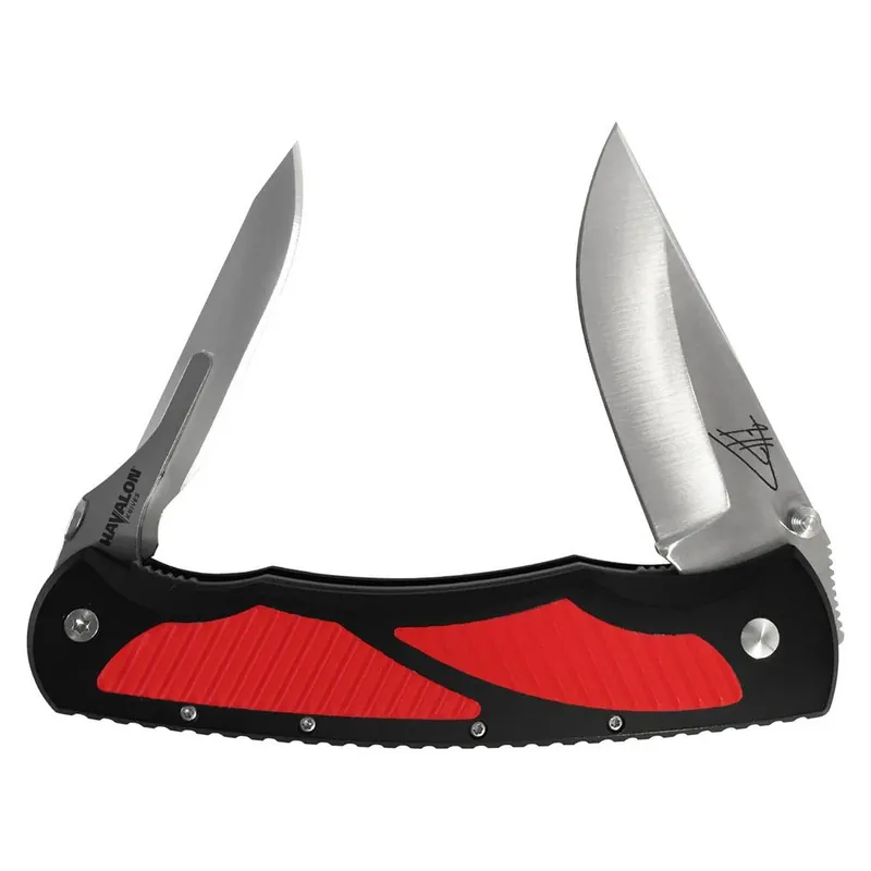 Havalon Jim Shockey Titan Folding Knife With Red Insert And Double Blade