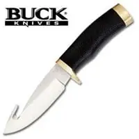 691bkb Zipper Fixed Blade Knife With Rubber Handle And Guthook - 8 3/4"